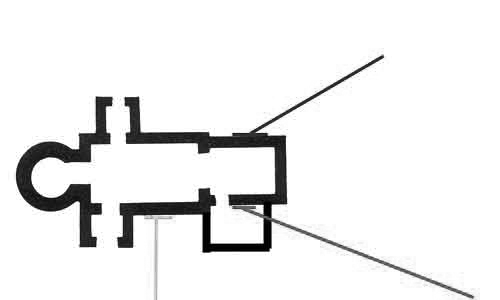plan of St Julian showing window positions