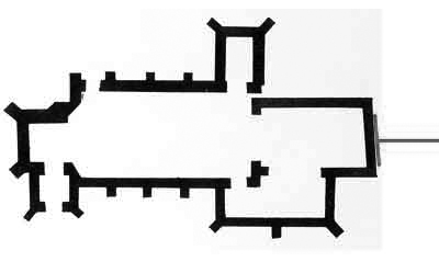 plan with lines of St Michael at Plea