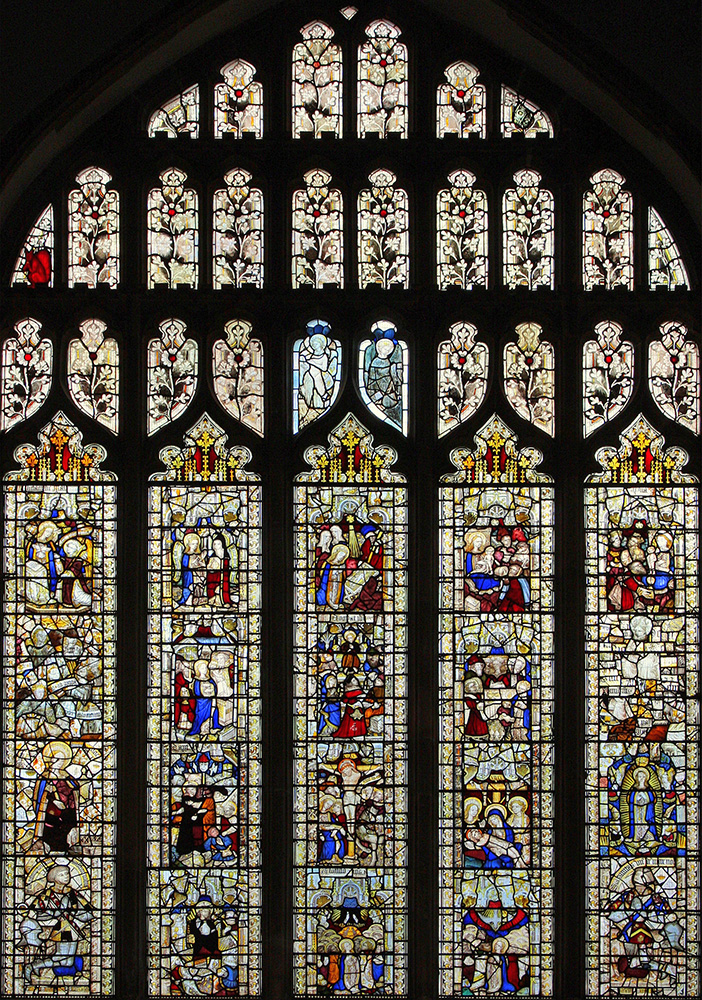 magnifcant medieval stained glass panels 